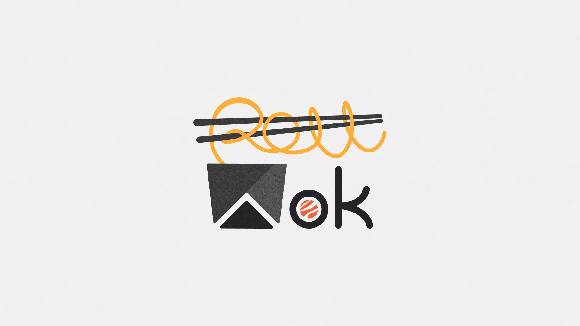 Разработка логотипа суши-бара «Roll Wok Club» в Лисках